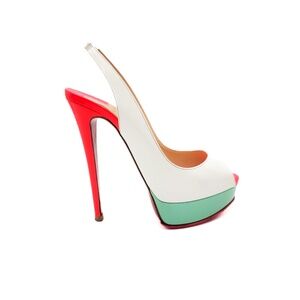 Christian Louboutin White and Red Heels